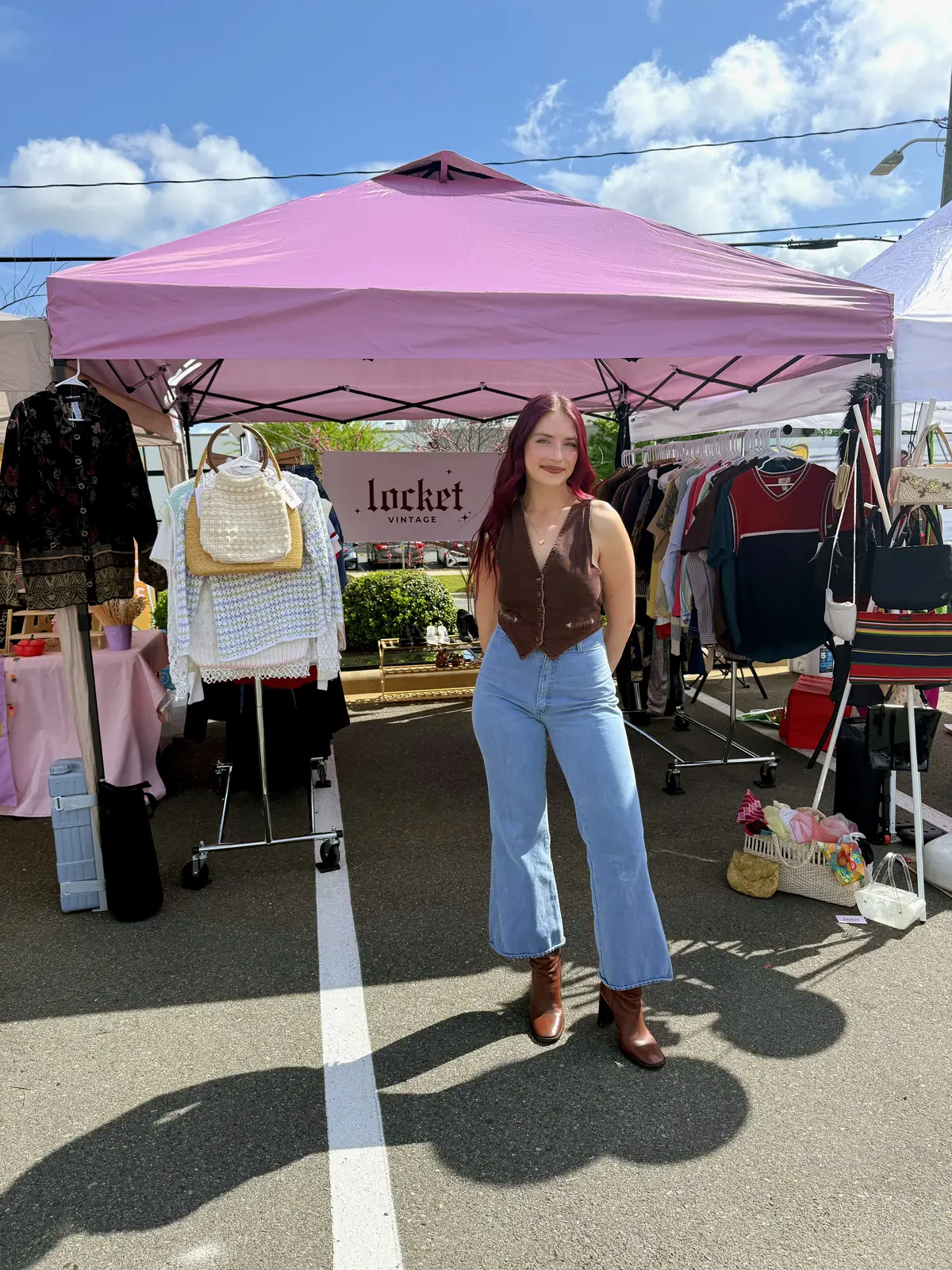 Hannah at the Locket Vintage market stall