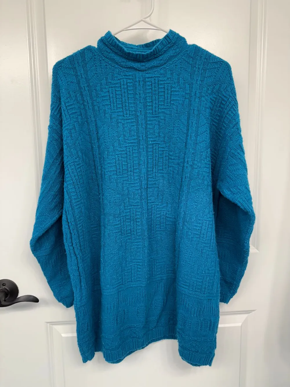 Vintage 80s Blue Turtleneck Sweater photo 1