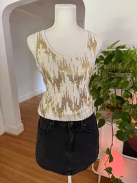 Y2K Hannah Montana Gold Sequin Top thumbnail 1