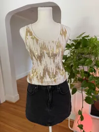 Y2K Hannah Montana Gold Sequin Top thumbnail 2