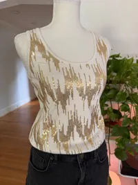 Y2K Hannah Montana Gold Sequin Top thumbnail 3