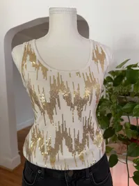 Y2K Hannah Montana Gold Sequin Top thumbnail 4