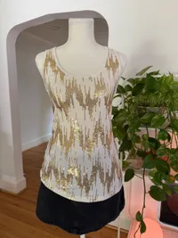 Y2K Hannah Montana Gold Sequin Top thumbnail 7
