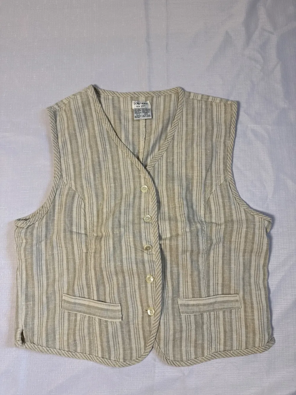 90s Striped Linen & Cotton Vest photo 1