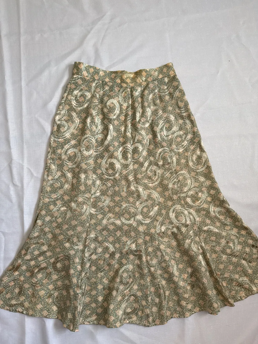90s Silk Sage Green Skirt photo 1