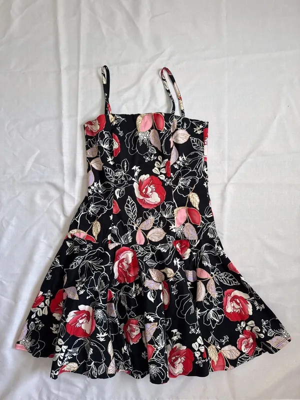 Y2K Floral-Print Drop-Waist Dress