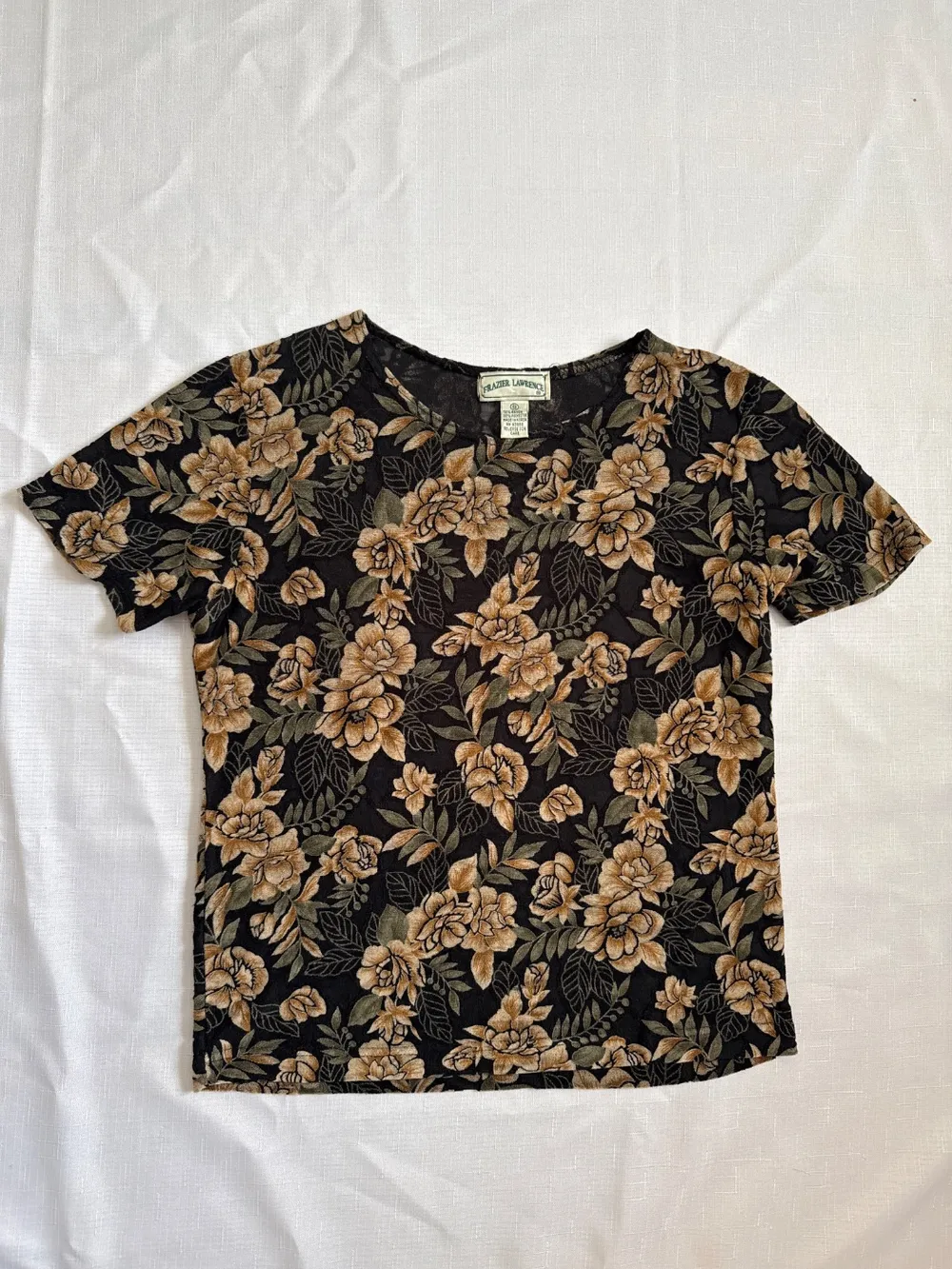 90s Sheer Floral Short Sleeve Top photo 1