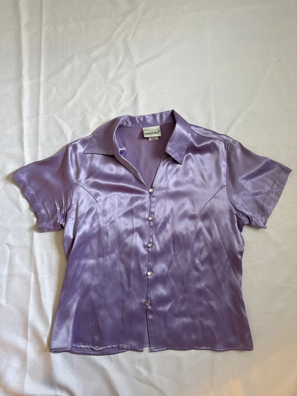 90s Purple Silky Button-Down Top photo 1