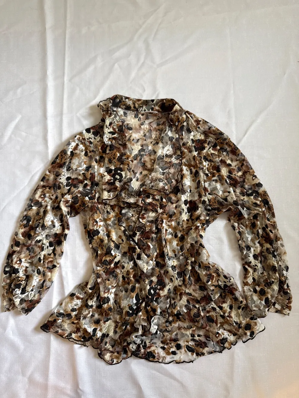 90s Brown Lace Cardigan photo 1