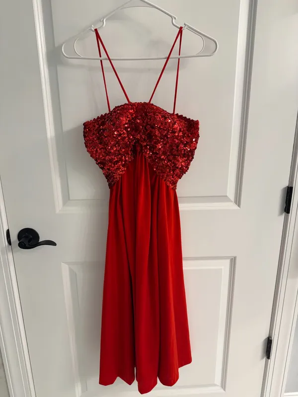 70s/80s Red Sequin Dress
