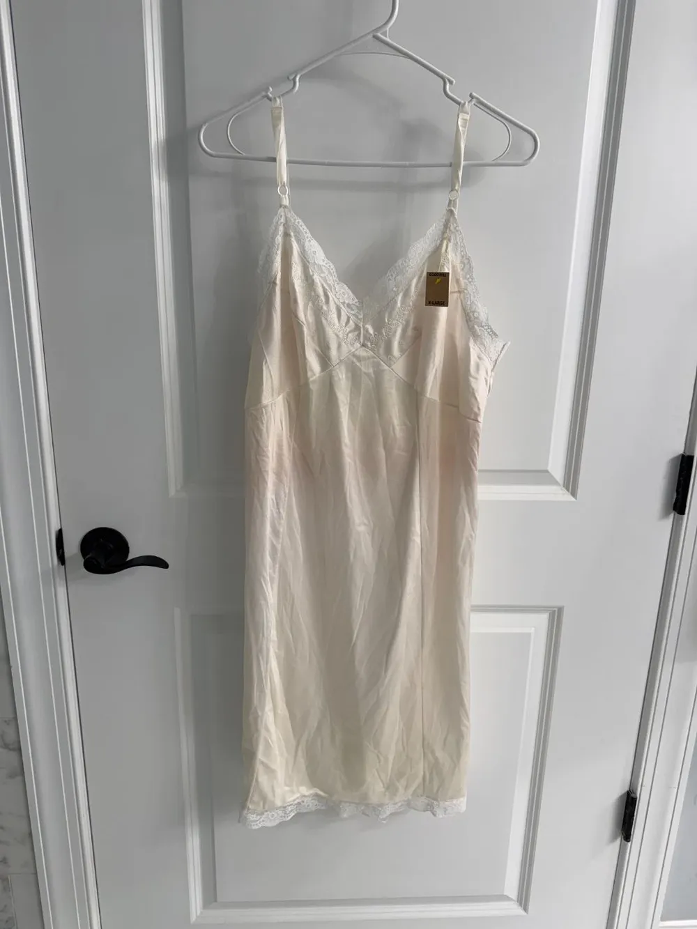 70s Blush Pink Lace Embroidered Slip photo 1