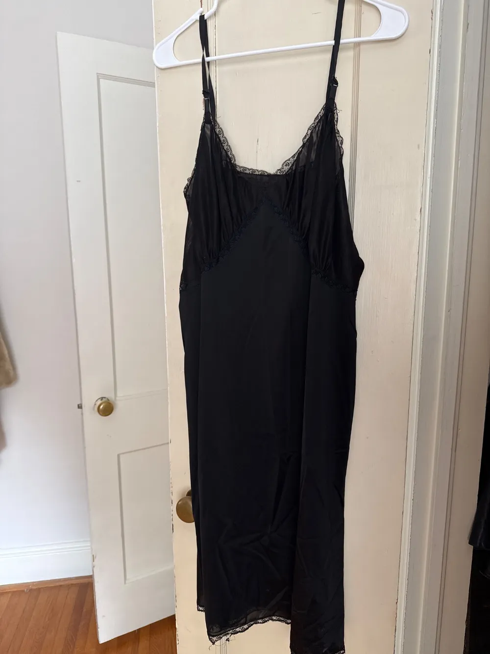 80s Black Slip Dress photo 1