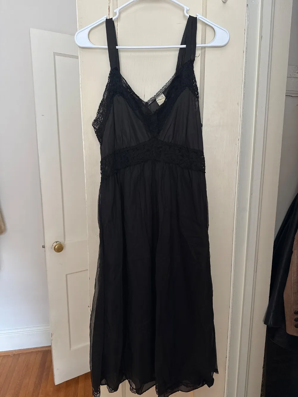 60s/70s Black Lace Slip photo 1