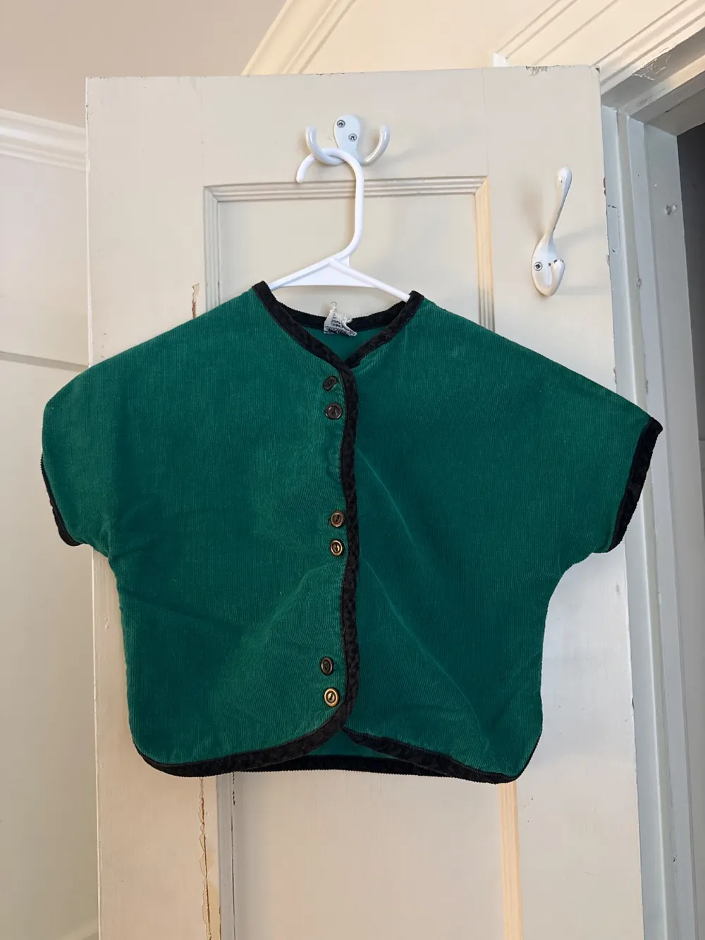 50s Green Corduroy Cropped Top photo 1