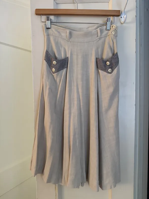 40s High Waisted A-line Skirt