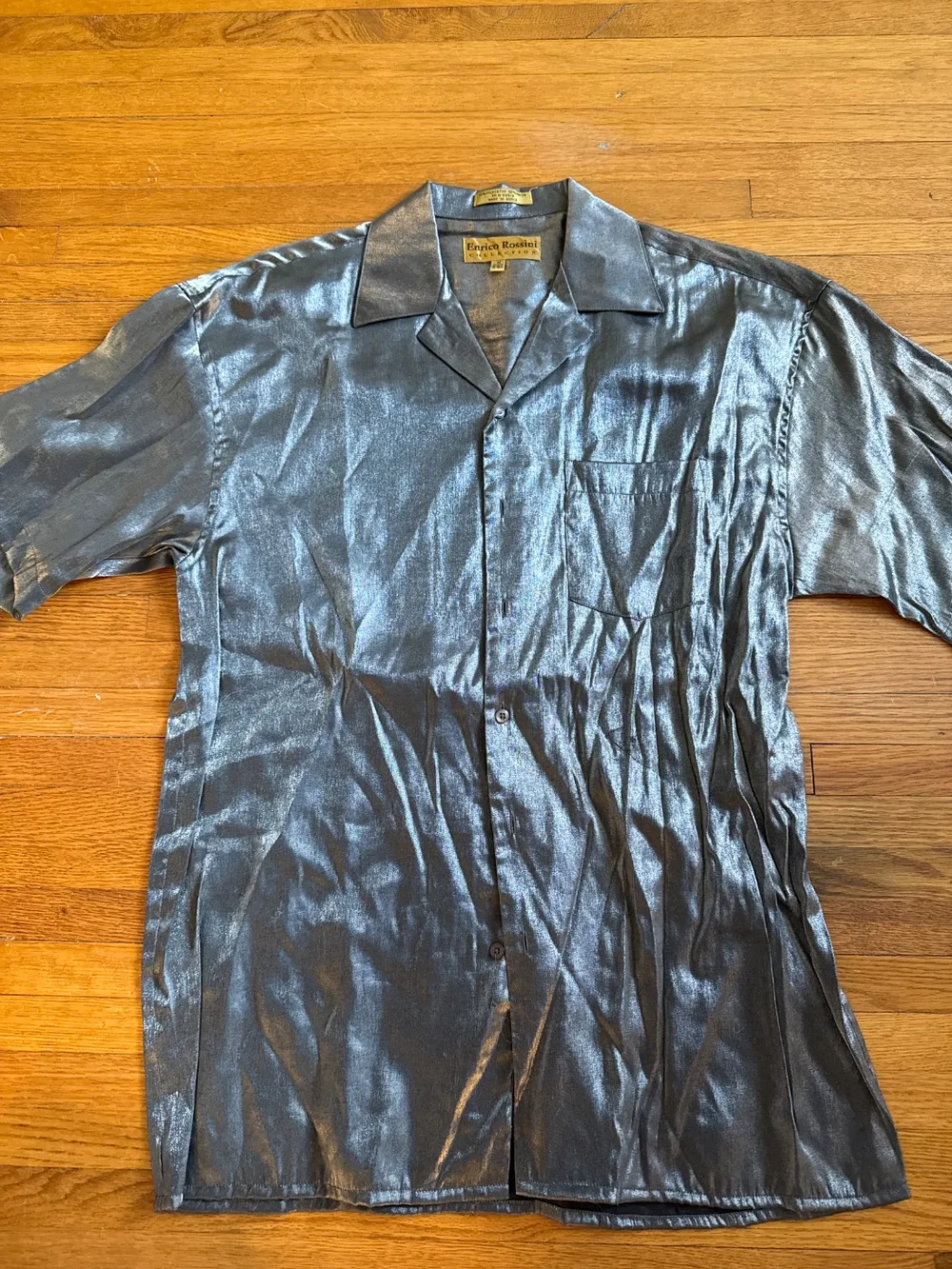 90s Metallic Silver Button-Down photo 1