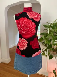 90s Pink & Black Rose Sleeveless Top thumbnail 4