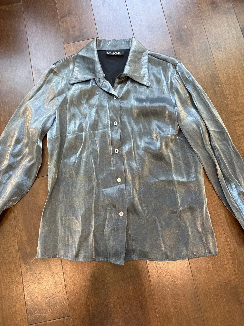 90s Silver Metallic Long-Sleeve Top photo 1