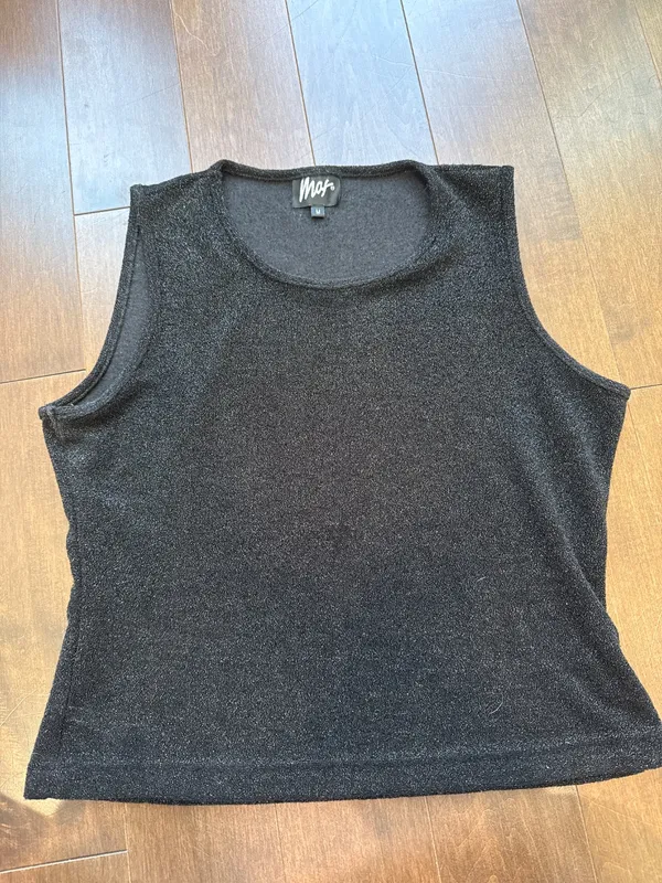 90s Black Sparkly Sleeveless Top
