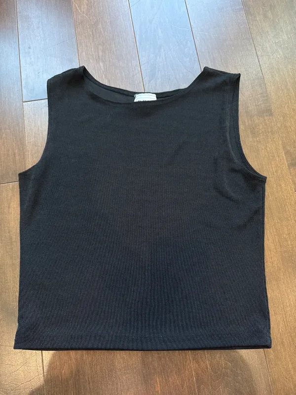 90s Plain Black Sleeveless Top