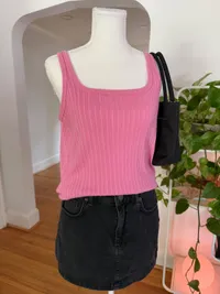 90s Pink Ribbed Tank thumbnail 1