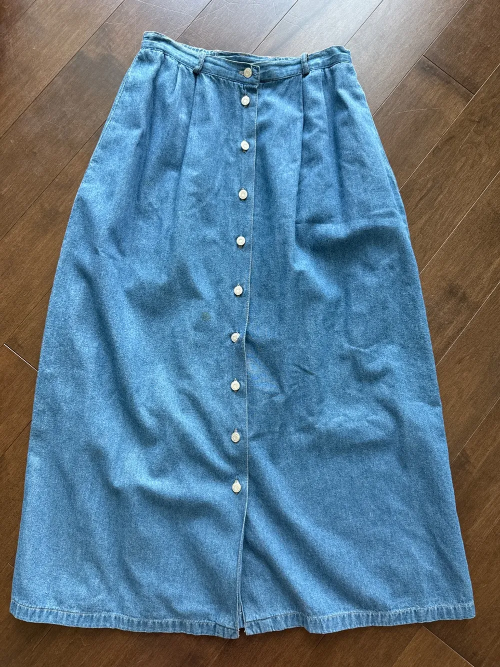 90s Long Denim Button-Down Skirt photo 1