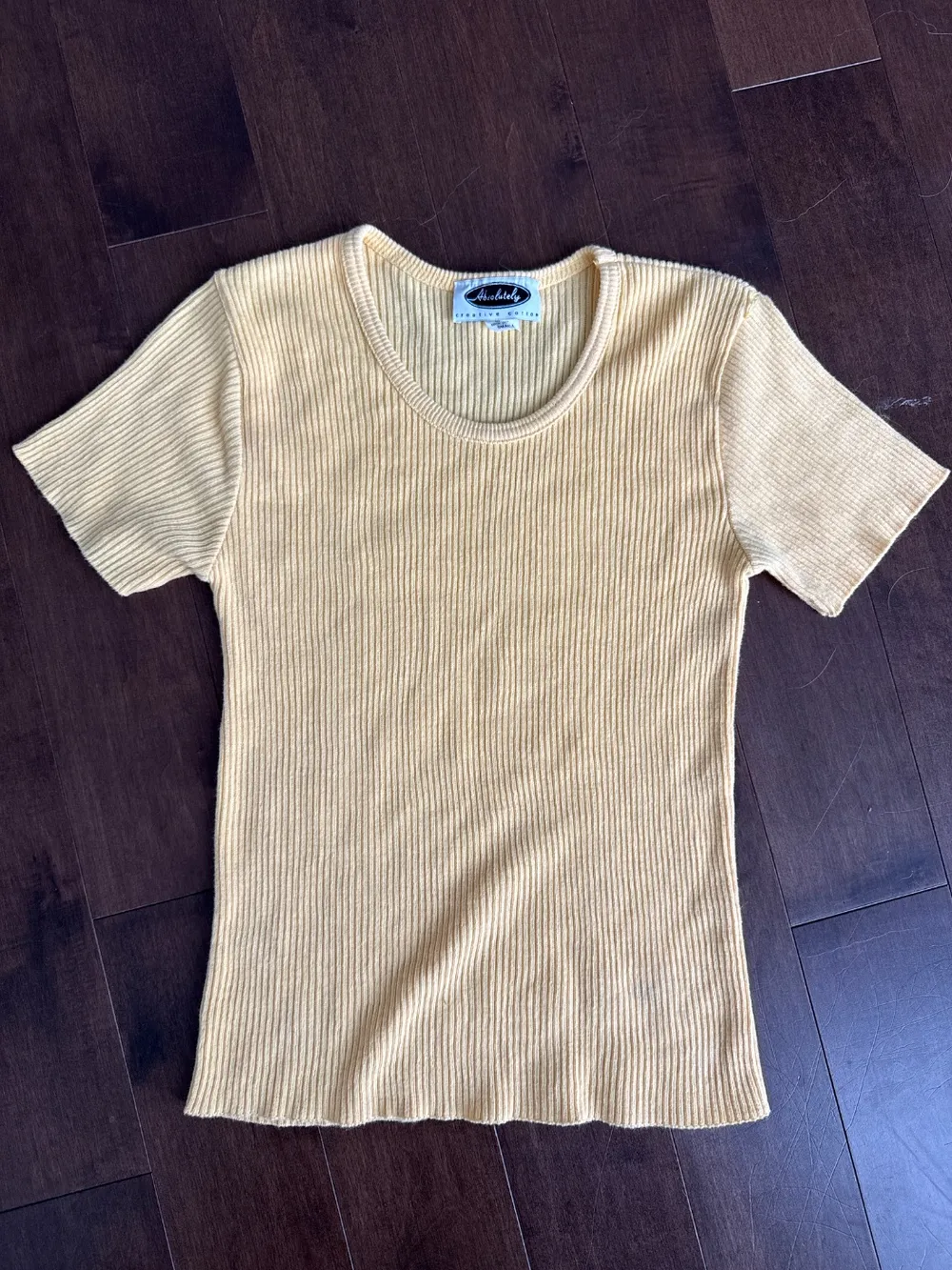 90s Yellow Ribbed Short-Sleeved Top photo 1
