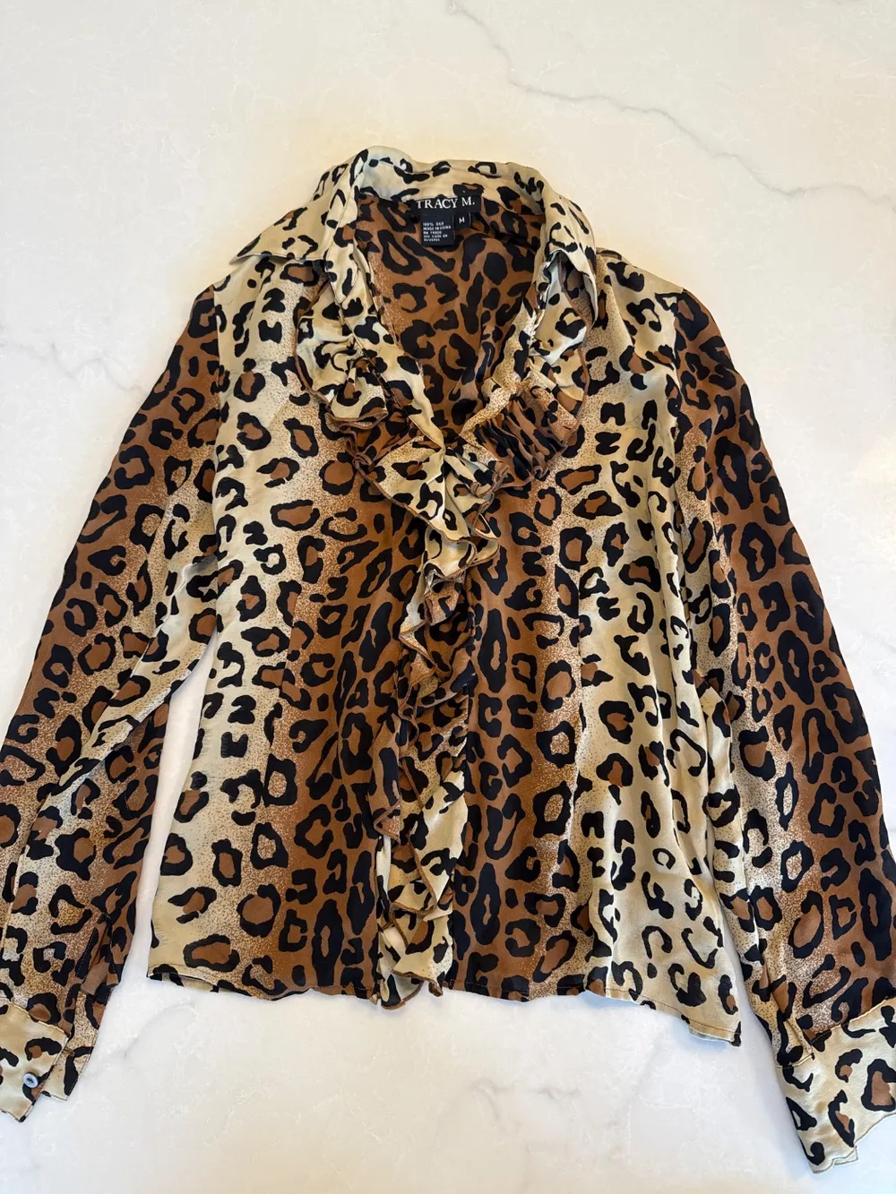 2000s Leopard Print Silk Top photo 1
