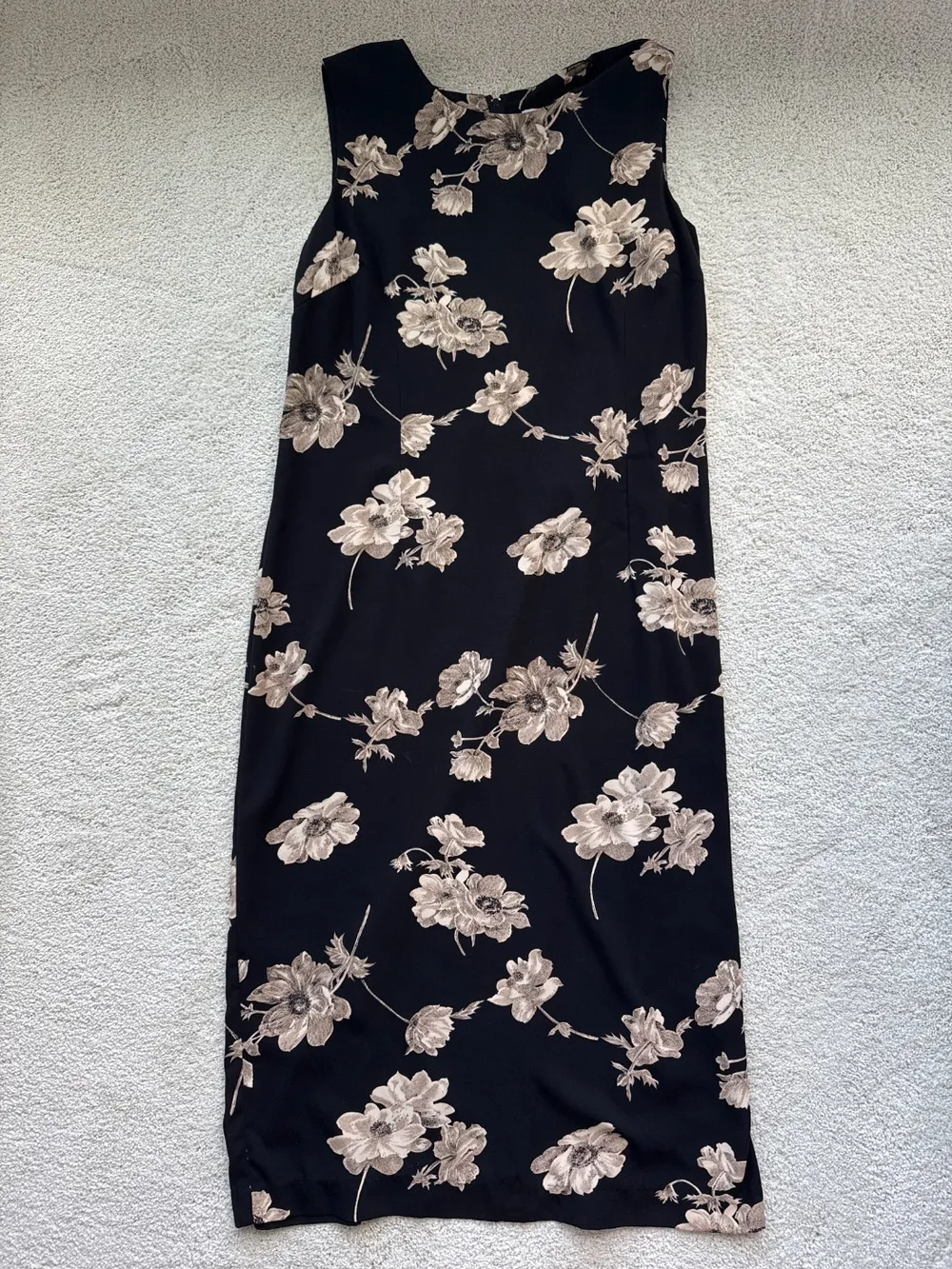 90s Black & Brown Floral Dress photo 1