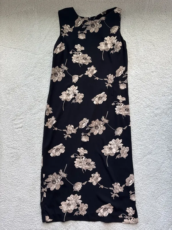 90s Black & Brown Floral Dress