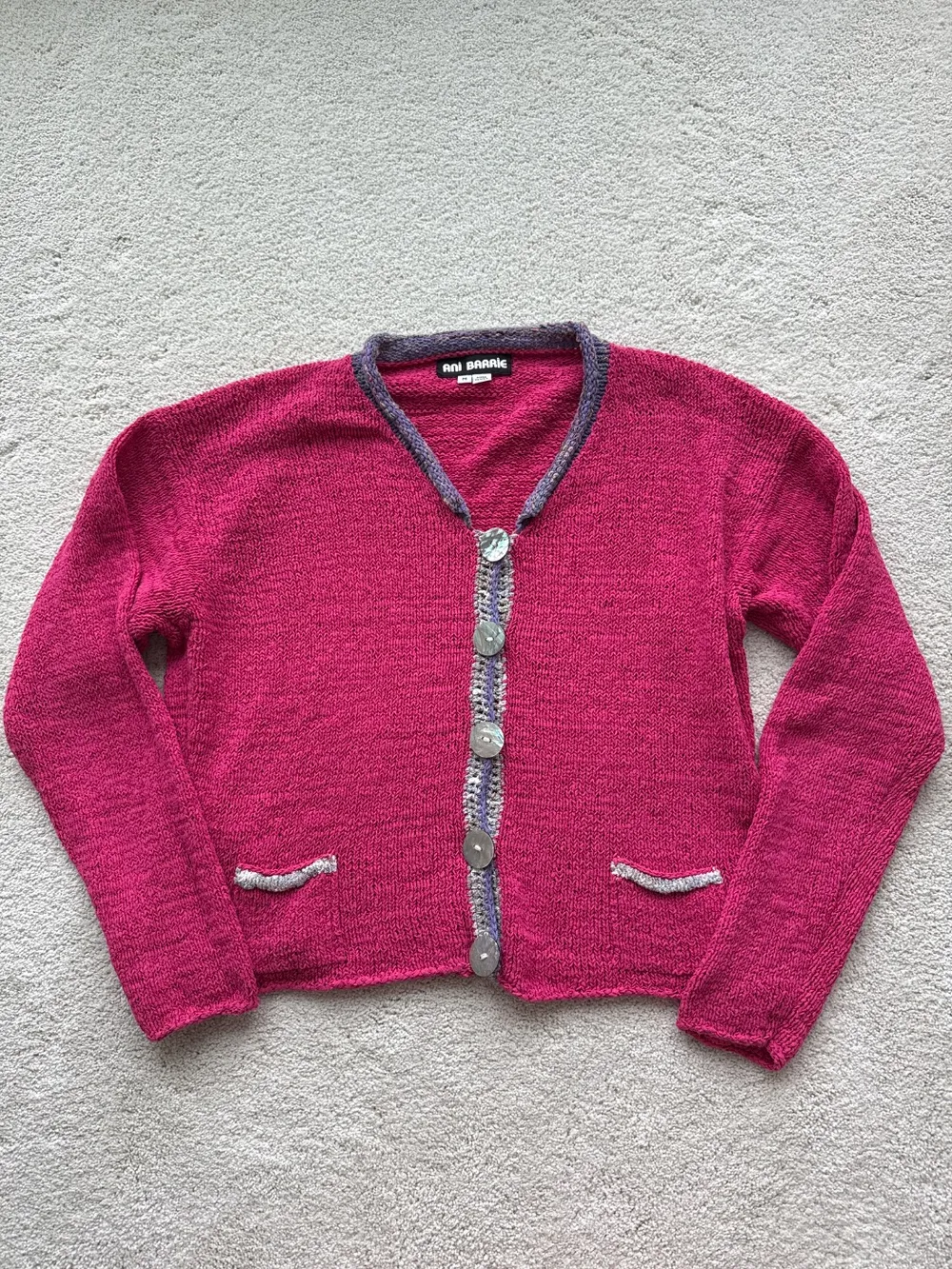 90s Hot Pink Art Tea her Knit Cardigan photo 1