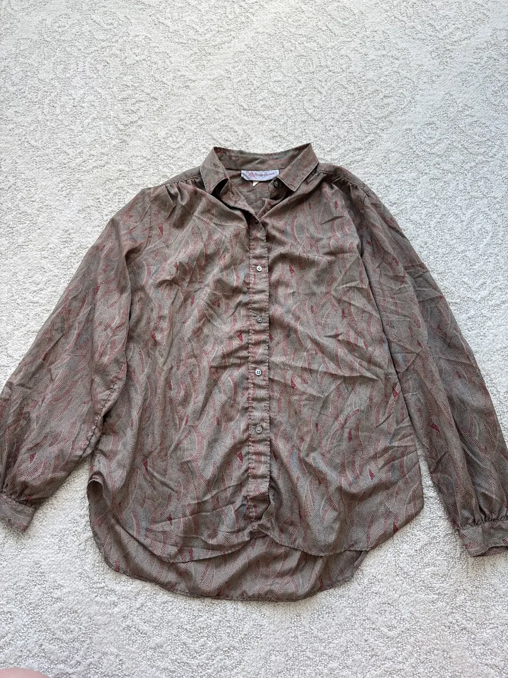 80s Evan Picone Patterned Button-Down photo 1