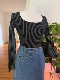 Y2K Pinstripe Fitted Top thumbnail 1