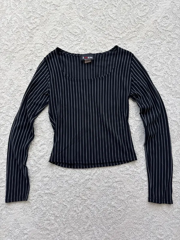 Y2K Pinstripe Fitted Top