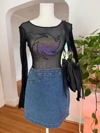 Y2K Black Net Top thumbnail 1