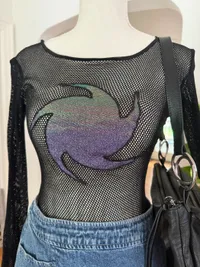 Y2K Black Net Top thumbnail 2
