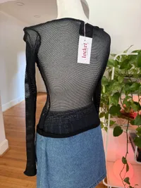Y2K Black Net Top thumbnail 4