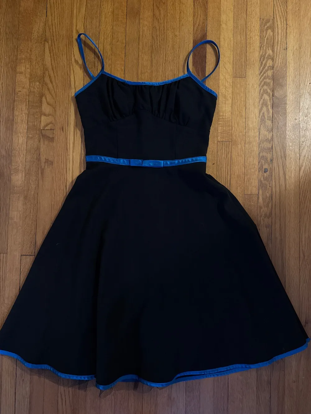 90s Black & Blue Bow Dress photo 1
