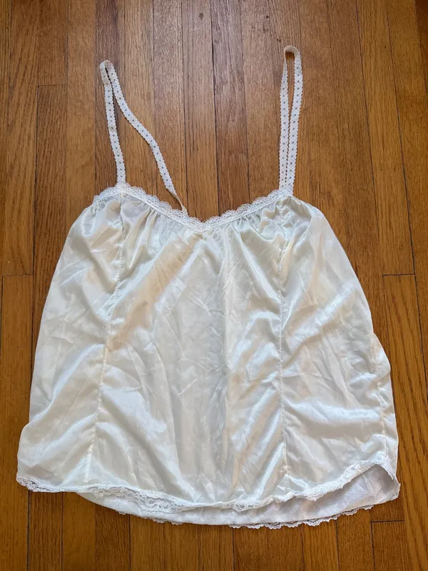 Vintage White Lace-Trimmed Cami