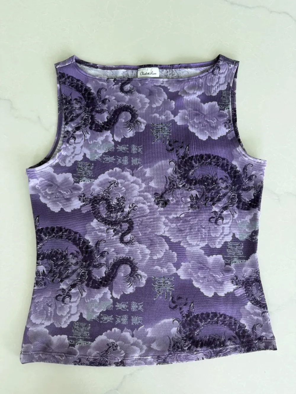 Y2K Purple Dragon Charlotte Russe Sleeveless Top photo 1