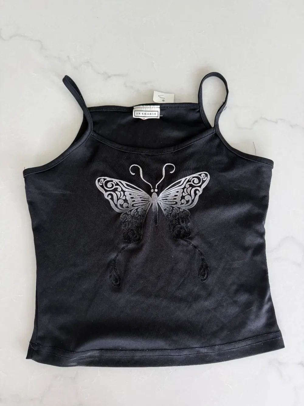 Y2K Black Butterfly Tank Top photo 1