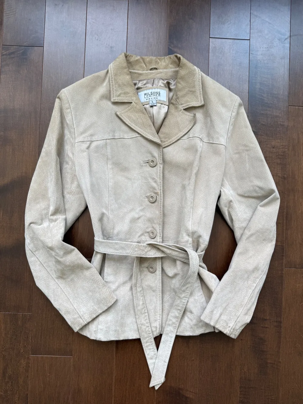 2000s Wilsons Long Tan Suede Jacket photo 1