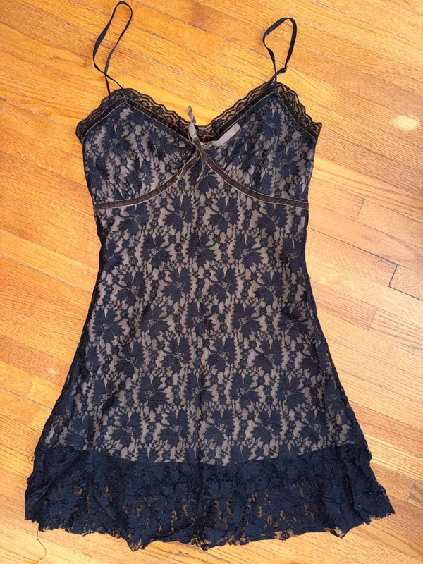 Y2K Black Lace Cami Dress