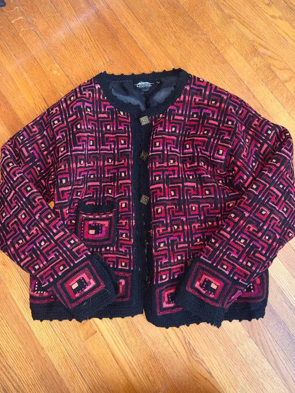 90s Icelandic Design Pink Wool Cardigan
