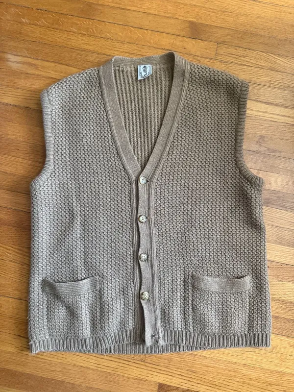 70s Italian Brown Knit Sweater Vest