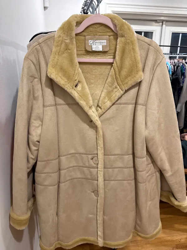 2000s Faux Fur Tan Coat