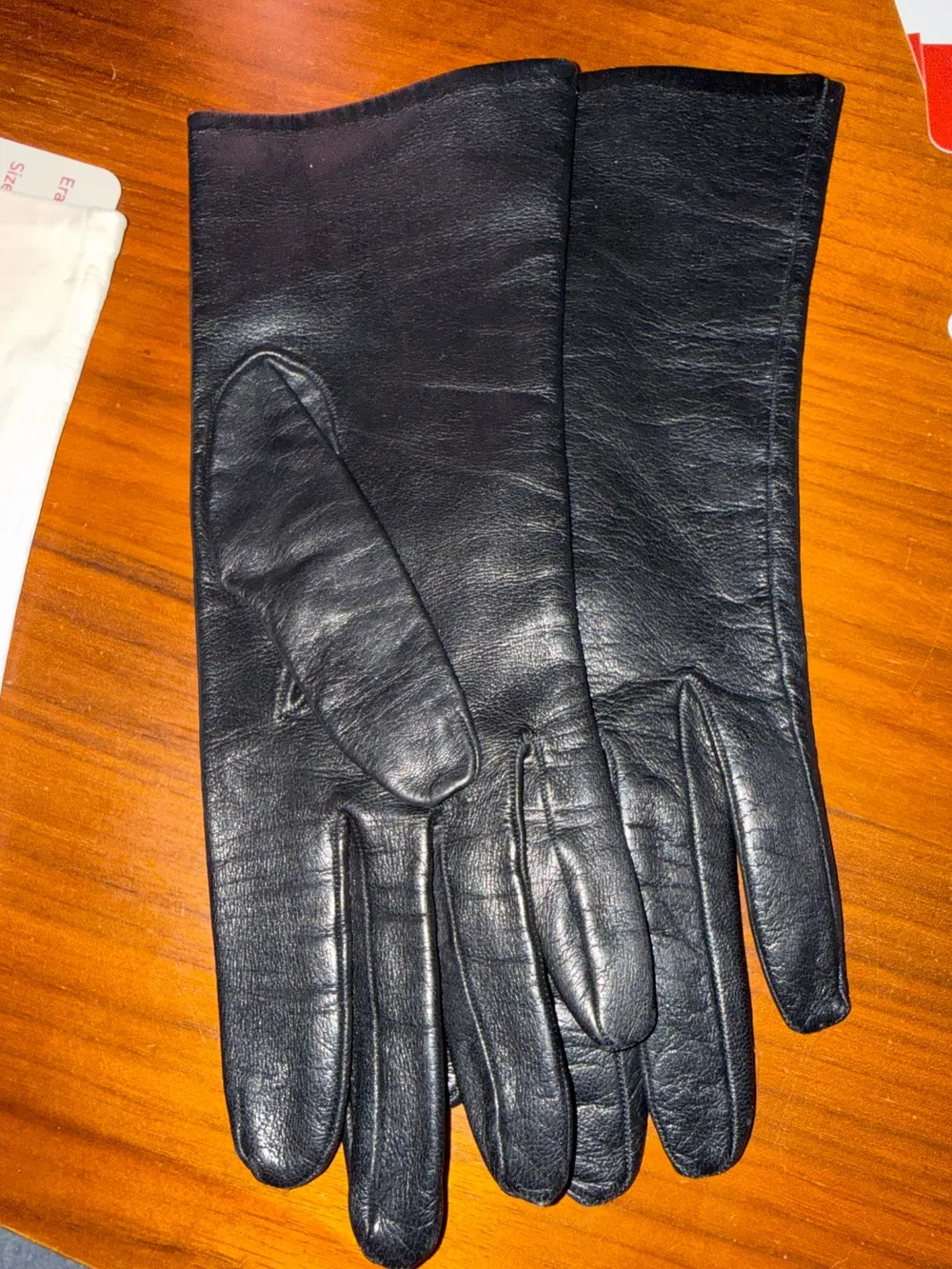50s/60s Long Black Leather Gloves photo 1