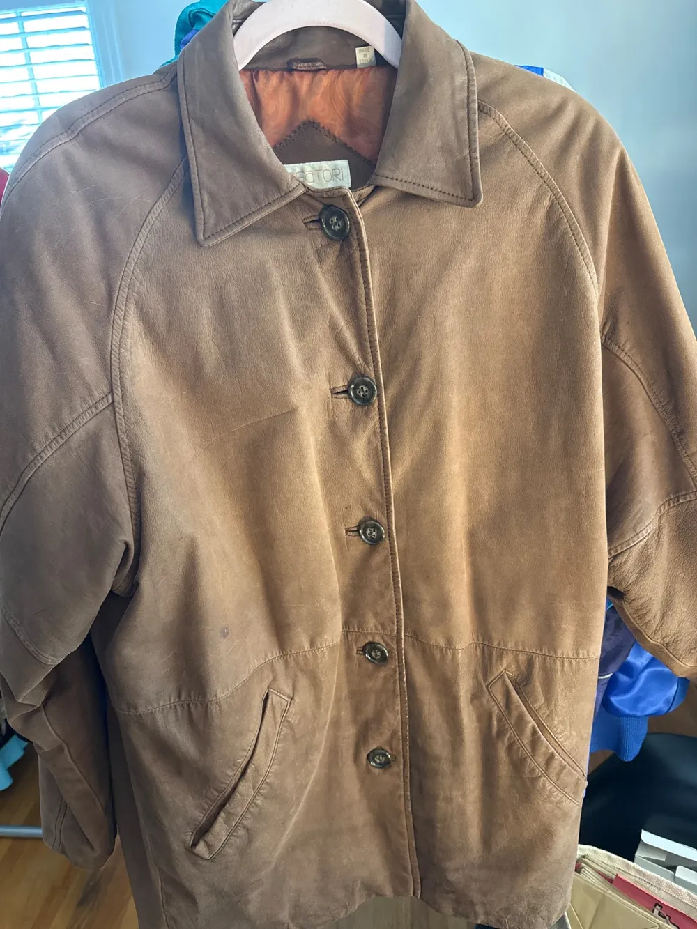 80s Saatori Brown Leather Jacket photo 1