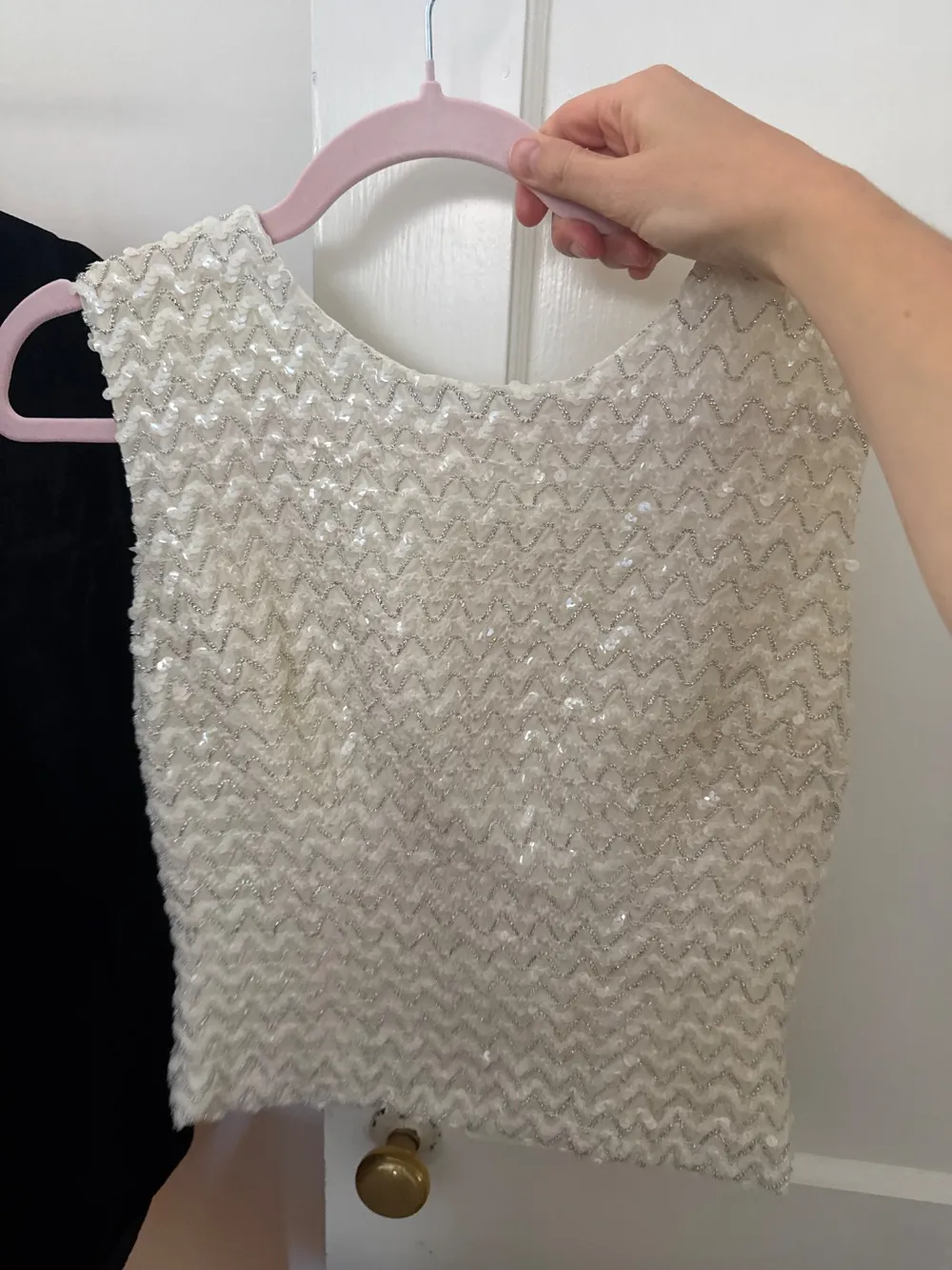 60s White Sequin Top photo 1
