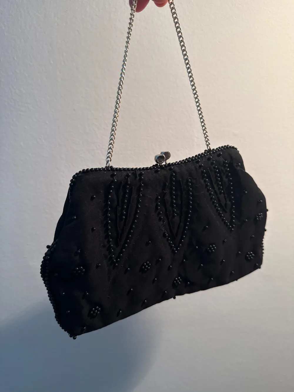 60s Beaded Black Purse photo 1